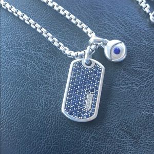 David Yurman chain & 1.85ct dog tag & pendant
